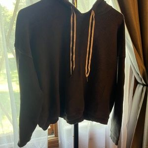 Aerie Ripped Cropped Hoodie Size S